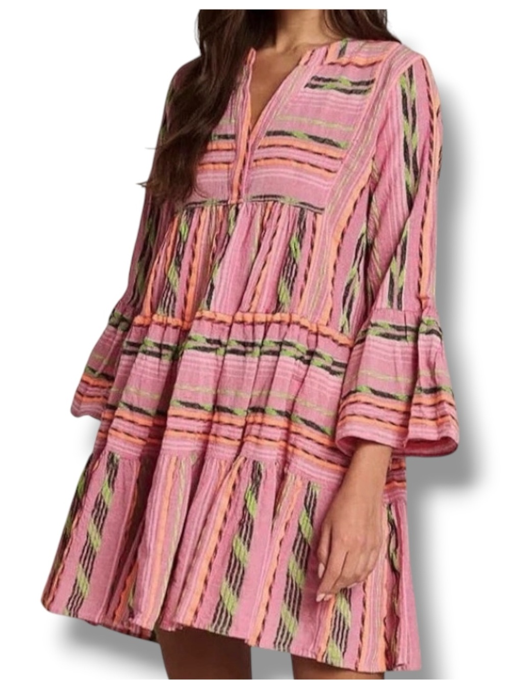 Devotion Twins Ella Cotton Blend Tiered Mini Dress Size XS